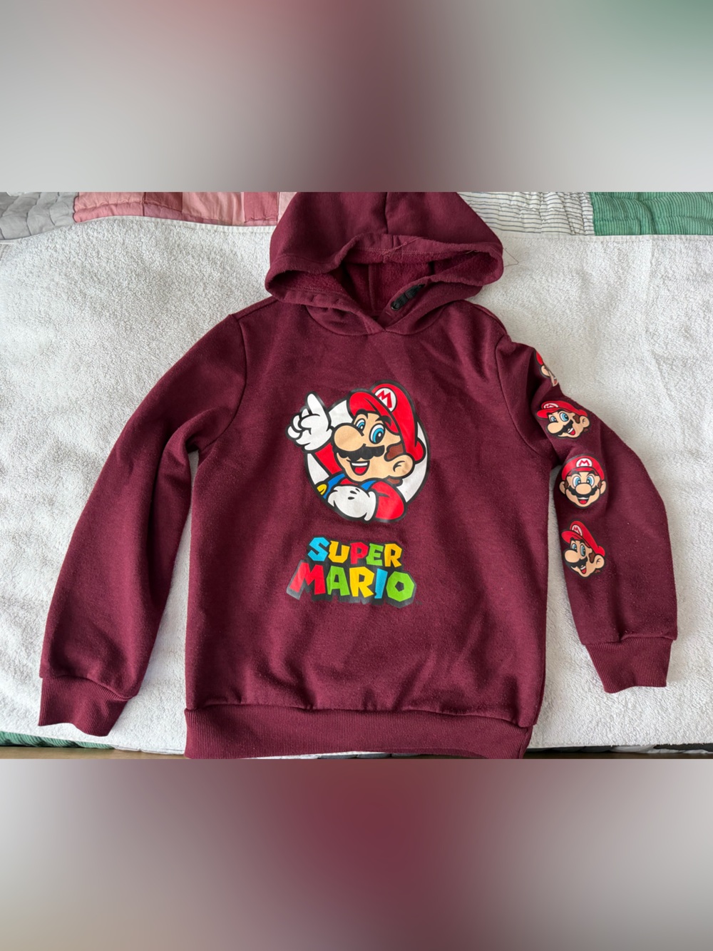 Nintendo Super Mario Boys Hoodie size large 10/12